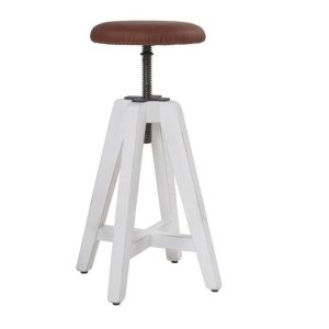 Drehhocker Kantine aus Massivholz