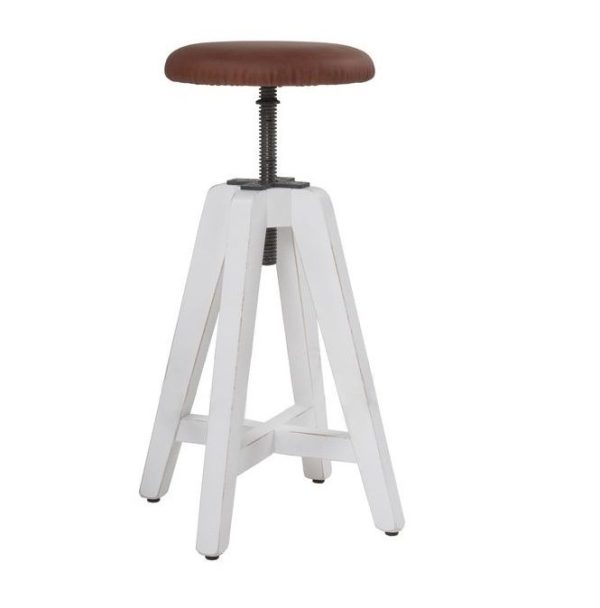 Drehhocker Kantine aus Massivholz