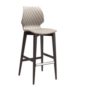 Kantinenhocker uni mit Holzgestell