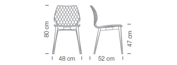 Maße Kantinenstuhl U5 Holzgestell Buche