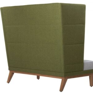 Sitzbank Kantine SI40, Rueckseite mit Polsterstoff, Holzuntergestell