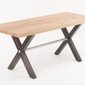 Kantinentisch mit X-Formgestell SN-30190 aus Holz oder Stahl