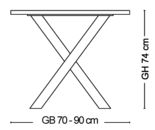 Tische X-Form-Gestell Tischgröße