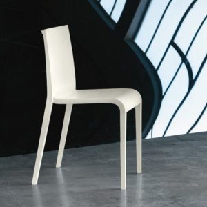 Schalenstuhl Kunststoff in weiß