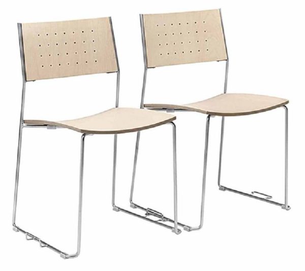 Duo Mehrzweckstühle mit Sitz und Rücken in Holz