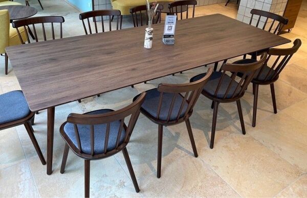 Massivholzstuhl M11-34, gebeizt, Sitz gepolstert