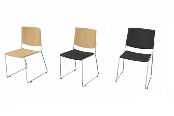 Mehrzweckstühle SE-422 ungepolstert, Sitz gepolstert und Sitz Rücken gepolstert