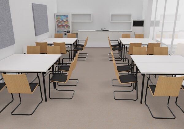 SKT-20 Vierfuss Klapptisch ohne Stuetzstrebe für Kantine und Pausenraum